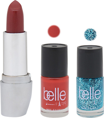 

Belle PACK OF 2 NAIL PAINTS AND A LIPSTICK(Set of 3)
