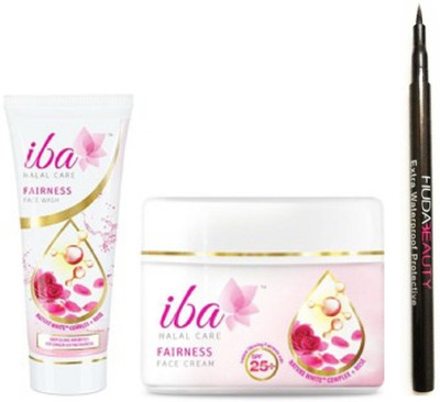 

iba halal care Fairness combo with fairness face cream 50 g& face wash 50 g with waterproof extra protective eye liner pack(Set of 3)