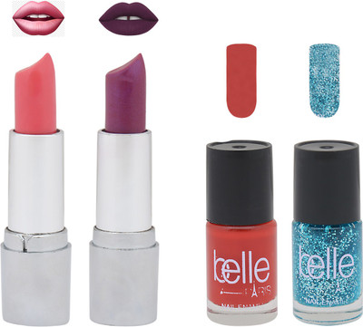 

Belle PACK OF TWO NAIL PAINTS AND TWO LIPSTICKS(Set of 4)