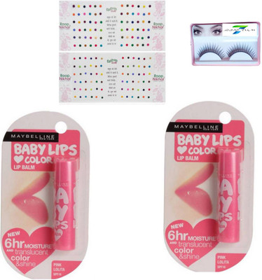 

sirf tum 7 sirf tum 7eyelashes,Maybelline Baby Lip 2, roop nikhar bindi set 4(Set of 4)