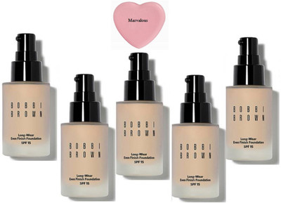 

Marvalous Silicon PUFF , Bobbi Brown Long Wear Even Finish Liquid Foundation (SET OF 5)(Set of 6)