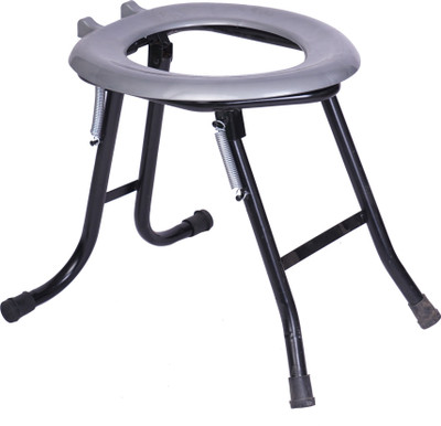 

Hashtag COMMODE_STOOL_STEEL_FULL_ROUND_GREY Commode Shower Chair(Grey, Black)