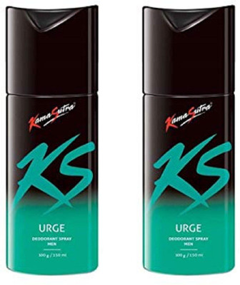 

KamaSutra URGE Body Spray - For Men(300 ml, Pack of 2)