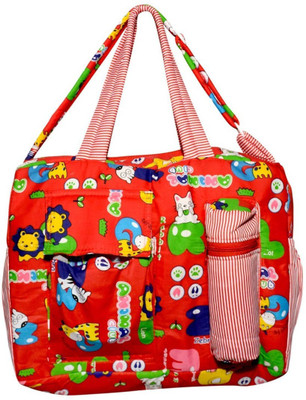 

Trendy Dukaan Red small New Born Baby Multipurpose Polyester Diaper/Mother Bag with Holder Diaper Changing Multi Compartment(Red)