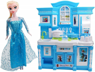 

Bestie Toys Realistic Battery Operated Musical Cookware Kitchen Set with Princess Doll and Dazzling Light(Multicolor)