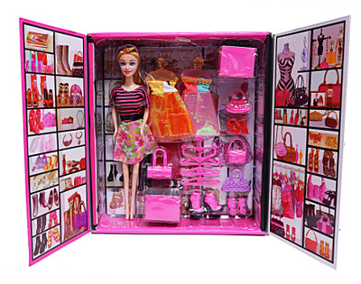 

BEST SHOP FASHION GLAM GIRL DOLL SET -DRESSES AND ACCESSORIES IN A SINGLE PACK SET(20 PLUS ITEMS)(Multicolor)