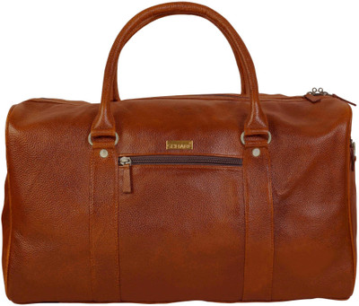 

SCHARF Ted Taylor - I Beg To Duffel Genuine Leather Duffle Cum Gym Bag Travel Duffel Bag(Orange)