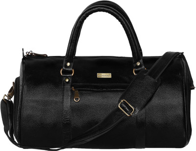 

SCHARF Max Drift - Won Du fful Genuine Leather Duffle Cum Gym Bag Travel Duffel Bag(Black)