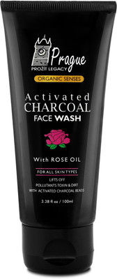 

Prague Organic Activated Charcoal Face Wash with Rose Oil and Charcoal Beads - Pollution, ACNE & Oil Control Face Wash(100 ml)