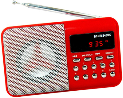 

OYD BT246 digital sound FM Radio support recording , usb pendrive, aux in FM Radio(Red)
