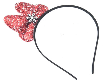 

SKD Glitter Sparkels Hairband Big Bow Headband Hair Accessories for Baby Girls/Women Head Band(Red)