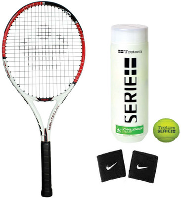 

Cosco Attacker ( Senior Size ) Tennis Racquet ( Color on Availability) with Tennis Ball " Tretorn Serie " 2 Band Tennis Kit