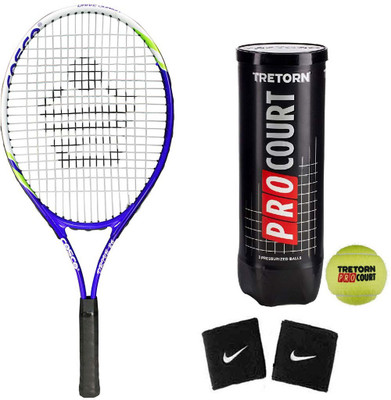 

Cosco Drive 26 ( Junior Size ) ( Age Group 10 to 12 Years ) Tennis Racquet ( Color on Availability) with Tennis Ball " Tretorn Pro Court " 2 Band Tennis Kit