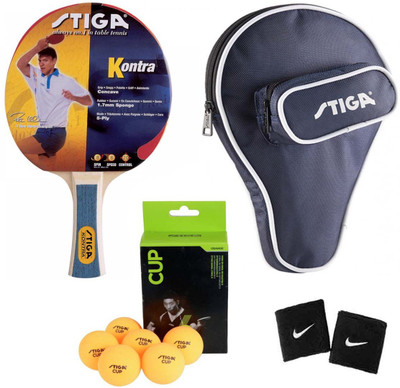 

Cosco Stiga Kontra Table Tennis ( 1 Bat, 1 Bat Cover "Training", 6 Cup Table Tennis Balls, 2 Wrist Band ) ( Color on Availability) Table Tennis Kit