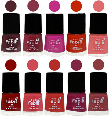 

FABIA Matte Nail Polish Combo/Multicolor Nail Polish/Mix Color/Combo Color Set of 10pcs(6ml each) 110201922 Wine-Wine Red-Pink Pink-Fire Orange-Baby Pink-Bold Red-Strawberry-Candy Orange-Dark Magenta-Dark Nude(Pack of 10)