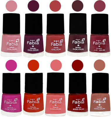 

FABIA Matte Nail Polish Combo/Multicolor Nail Polish/Mix Color/Combo Color Set of 10pcs(6ml each) 110201853 Rose-Boysenberry-Peach-Wine-Wine Red-Pink Pink-Fire Orange-Baby Pink-Bold Red-Coral(Pack of 10)
