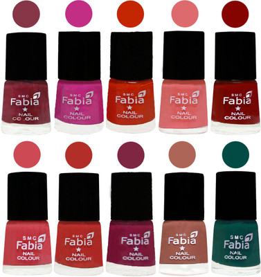 

FABIA Matte Nail Polish Combo/Multicolor Nail Polish/Mix Color/Combo Color Set of 10pcs(6ml each) 110201950 Wine Red-Pink Pink-Fire Orange-Baby Pink-Bold Red-Strawberry-Candy Orange-Dark Magenta-Coral-Pine Green(Pack of 10)