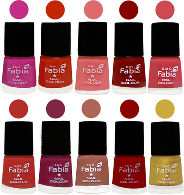 

FABIA Matte Nail Polish Combo/Multicolor Nail Polish/Mix Color/Combo Color Set of 10pcs(6ml each) 110201967 Pink Pink-Fire Orange-Baby Pink-Bold Red-Strawberry-Candy Orange-Dark Magenta-Coral-Red-Mattis gold(Pack of 10)