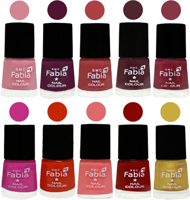 

FABIA Matte Nail Polish Combo/Multicolor Nail Polish/Mix Color/Combo Color Set of 10pcs(6ml each) 110201867 Rose-Boysenberry-Peach-Wine-Wine Red-Pink Pink-Fire Orange-Baby Pink-Bold Red-Mattis gold(Pack of 10)