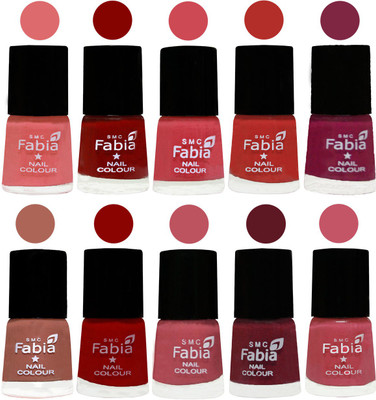 

FABIA Matte Nail Polish Combo/Multicolor Nail Polish/Mix Color/Combo Color Set of 10pcs(6ml each) 110201990 Baby Pink-Bold Red-Strawberry-Candy Orange-Dark Magenta-Coral-Red-Coral Pink -Jam-Light Pink(Pack of 10)