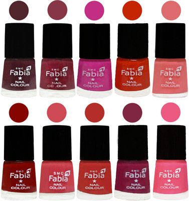 

FABIA Matte Nail Polish Combo/Multicolor Nail Polish/Mix Color/Combo Color Set of 10pcs(6ml each) 110201929 Wine-Wine Red-Pink Pink-Fire Orange-Baby Pink-Bold Red-Strawberry-Candy Orange-Dark Magenta-Shock Pink Light(Pack of 10)