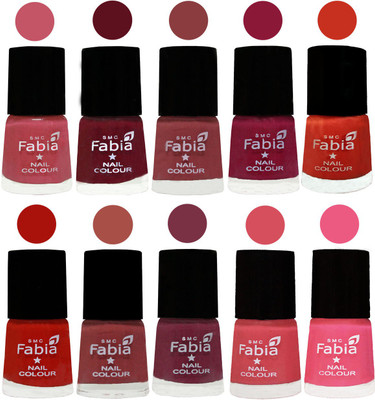

FABIA Matte Nail Polish Combo/Multicolor Nail Polish/Mix Color/Combo Color Set of 10pcs(6ml each) 110202098 Light Pink-Maroon-Dark Nude-Pure Wine-Orange-Reddish Red-Dark Peach-Plum-Punch Pink-Shock Pink Light(Pack of 10)