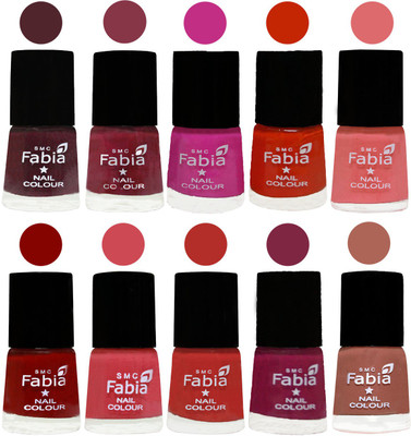 

FABIA Matte Nail Polish Combo/Multicolor Nail Polish/Mix Color/Combo Color Set of 10pcs(6ml each) 110201916 Wine-Wine Red-Pink Pink-Fire Orange-Baby Pink-Bold Red-Strawberry-Candy Orange-Dark Magenta-Coral(Pack of 10)