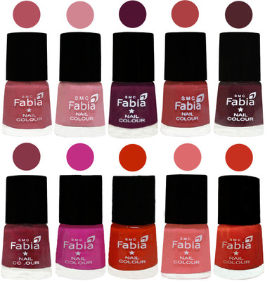 

FABIA Matte Nail Polish Combo/Multicolor Nail Polish/Mix Color/Combo Color Set of 10pcs(6ml each) 110201838 Mauve Pink-Rose-Boysenberry-Peach-Wine-Wine Red-Pink Pink-Fire Orange-Baby Pink-Orange(Pack of 10)