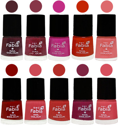 

FABIA Matte Nail Polish Combo/Multicolor Nail Polish/Mix Color/Combo Color Set of 10pcs(6ml each) 110201928 Wine-Wine Red-Pink Pink-Fire Orange-Baby Pink-Bold Red-Strawberry-Candy Orange-Dark Magenta-Punch Pink(Pack of 10)