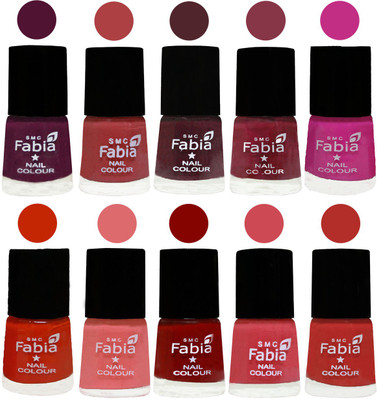 

FABIA Matte Nail Polish Combo/Multicolor Nail Polish/Mix Color/Combo Color Set of 10pcs(6ml each) 110201873 Boysenberry-Peach-Wine-Wine Red-Pink Pink-Fire Orange-Baby Pink-Bold Red-Strawberry-Candy Orange(Pack of 10)