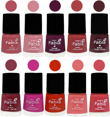 

FABIA Matte Nail Polish Combo/Multicolor Nail Polish/Mix Color/Combo Color Set of 10pcs(6ml each) 110201827 Mauve Pink-Rose-Boysenberry-Peach-Wine-Wine Red-Pink Pink-Fire Orange-Baby Pink-Strawberry(Pack of 10)