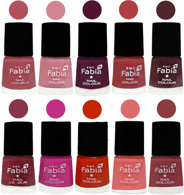 

FABIA Matte Nail Polish Combo/Multicolor Nail Polish/Mix Color/Combo Color Set of 10pcs(6ml each) 110201836 Mauve Pink-Rose-Boysenberry-Peach-Wine-Wine Red-Pink Pink-Fire Orange-Baby Pink-Dark Nude(Pack of 10)