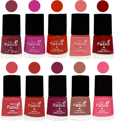 

FABIA Matte Nail Polish Combo/Multicolor Nail Polish/Mix Color/Combo Color Set of 10pcs(6ml each) 110201948 Wine Red-Pink Pink-Fire Orange-Baby Pink-Bold Red-Strawberry-Candy Orange-Dark Magenta-Coral-Shock Pink Light(Pack of 10)