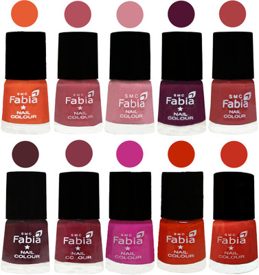 

FABIA Matte Nail Polish Combo/Multicolor Nail Polish/Mix Color/Combo Color Set of 10pcs(6ml each) 110201814 Sour Orange-Mauve Pink-Rose-Boysenberry-Peach-Wine-Wine Red-Pink Pink-Fire Orange-Baby Pink(Pack of 10)