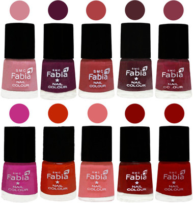 

FABIA Matte Nail Polish Combo/Multicolor Nail Polish/Mix Color/Combo Color Set of 10pcs(6ml each) 110201854 Rose-Boysenberry-Peach-Wine-Wine Red-Pink Pink-Fire Orange-Baby Pink-Bold Red-Red(Pack of 10)