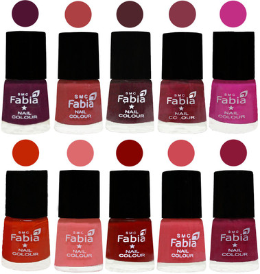

FABIA Matte Nail Polish Combo/Multicolor Nail Polish/Mix Color/Combo Color Set of 10pcs(6ml each) 110201882 Boysenberry-Peach-Wine-Wine Red-Pink Pink-Fire Orange-Baby Pink-Bold Red-Strawberry-Pure Wine(Pack of 10)