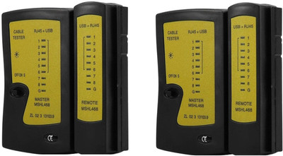 

Etake (Pack of 2) Network Cable Tester RJ45 RJ11 RJ12 Cat5 Detachable Portable Multifunction LAN Networking Cable Testing Tool Kit with Battery Network Interface Card(Yellow)