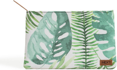 

Next Monstera Pattern Small Handbags/Pouch, 9Inch*1Inch*6Inch, Made of Cotton Canvas Pouch(Multicolor)