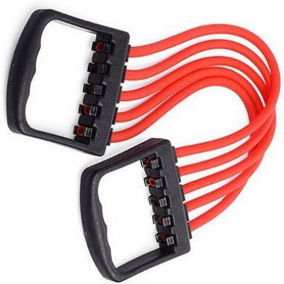 

WDSPL Chest Expender 5 Rubber Tubes Muscle Pulling Exerciser Shoulder Fitness Resistance Tube(Red)