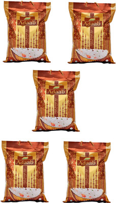 

Adaab 1121 Steam Premium Pack of 5 Basmati Rice (Long Grain, Raw)(5)
