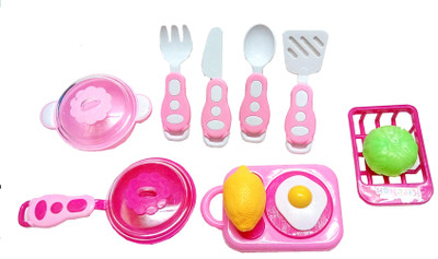 

TALKING GANESHA Mini 13 pieces Cute Kitchen Set toy for kids ABS Materials - Pink