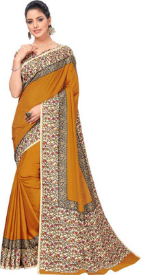 SGM Self Design, Printed, Solid/Plain Bollywood Art Silk Saree(Yellow)
