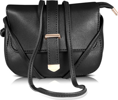 

Bonito Women Casual Black Rexine Sling Bag