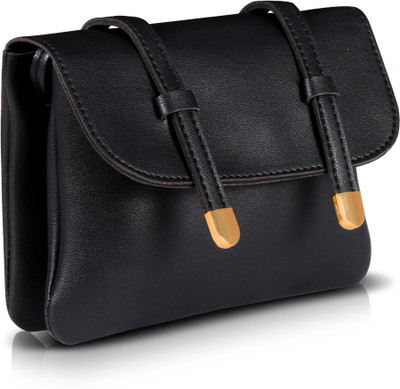 

Bonito Women Casual Black Rexine Sling Bag