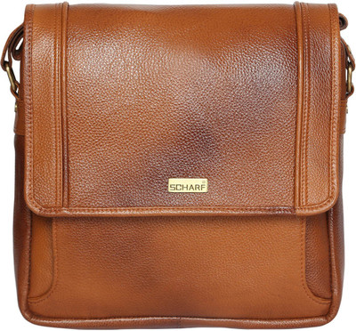 

Scharf Men & Women Formal Tan Genuine Leather Sling Bag