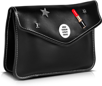 

Bonito Girls Casual Black Rexine Sling Bag