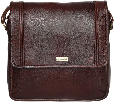 

SCHARF Men Formal Brown Genuine Leather Sling Bag