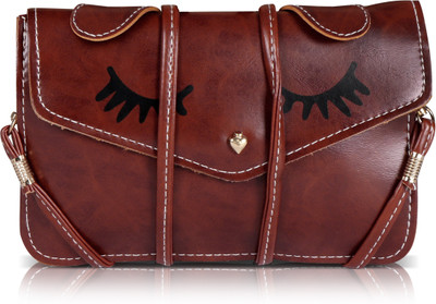 

Bonito Girls Casual Brown Rexine Sling Bag