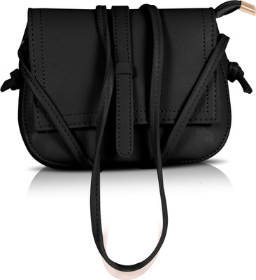 

Bonito Women Casual Black Rexine Sling Bag