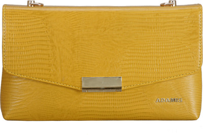 

Adamis Women Evening/Party Yellow Genuine Leather Sling Bag